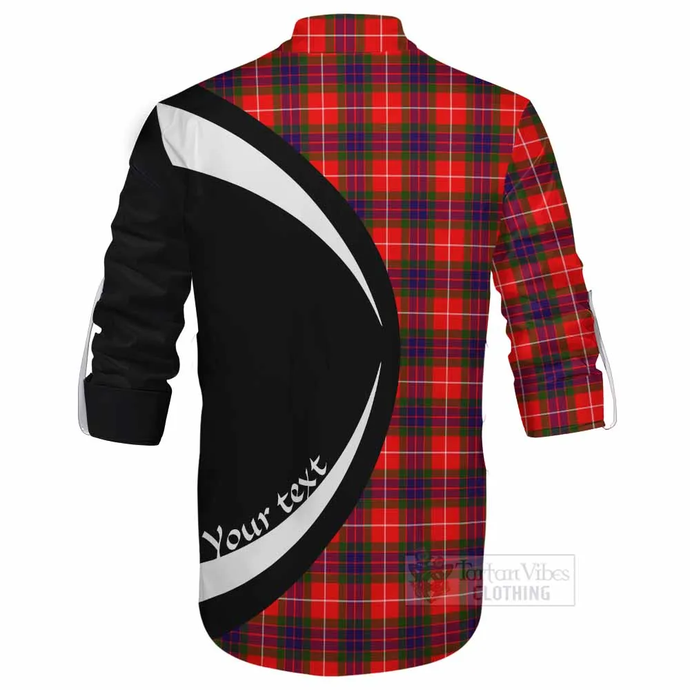 Abernethy Tartan Ghillie Kilt Shirt with Family Crest Circle Style