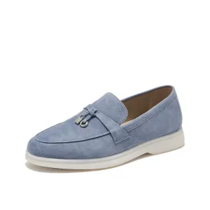 BeauToday Women's Handmade Suede Summer Walk Penny Loafers