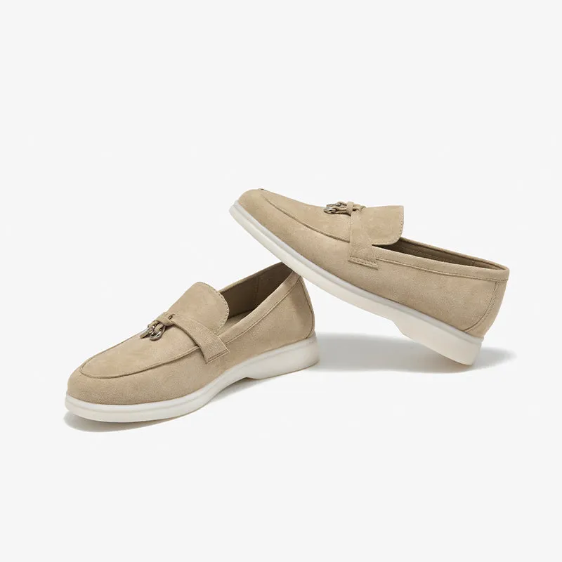 BeauToday Women's Handmade Suede Summer Walk Penny Loafers
