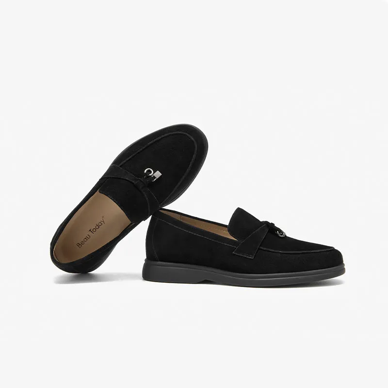 BeauToday Women's Handmade Suede Summer Walk Penny Loafers