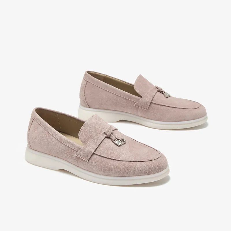 BeauToday Women's Handmade Suede Summer Walk Penny Loafers