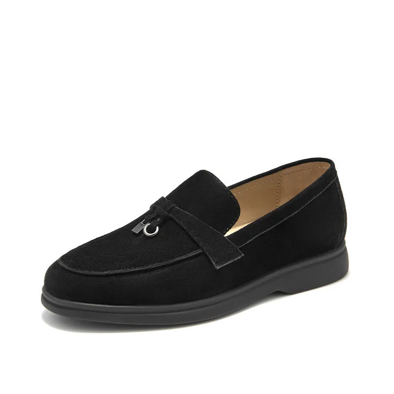 BeauToday Women's Handmade Suede Summer Walk Penny Loafers