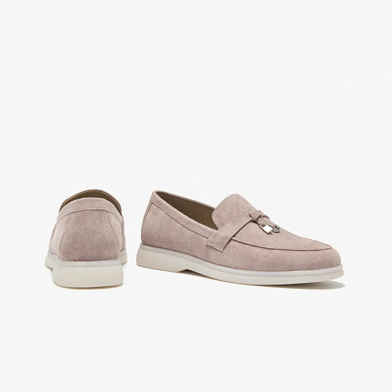 BeauToday Women's Handmade Suede Summer Walk Penny Loafers
