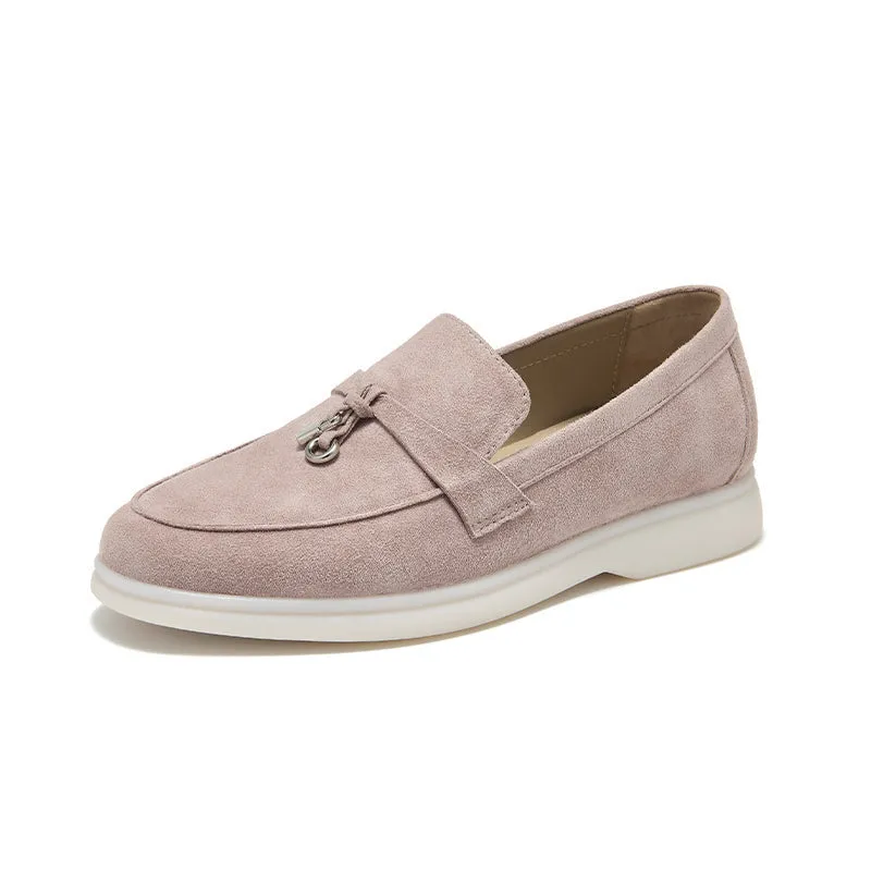 BeauToday Women's Handmade Suede Summer Walk Penny Loafers