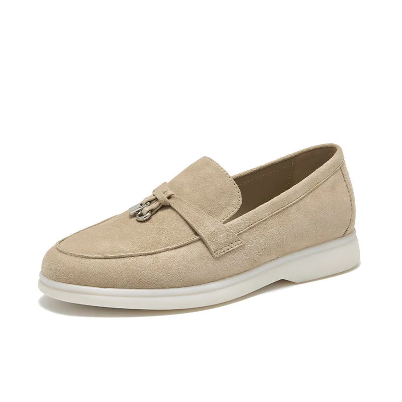 BeauToday Women's Handmade Suede Summer Walk Penny Loafers