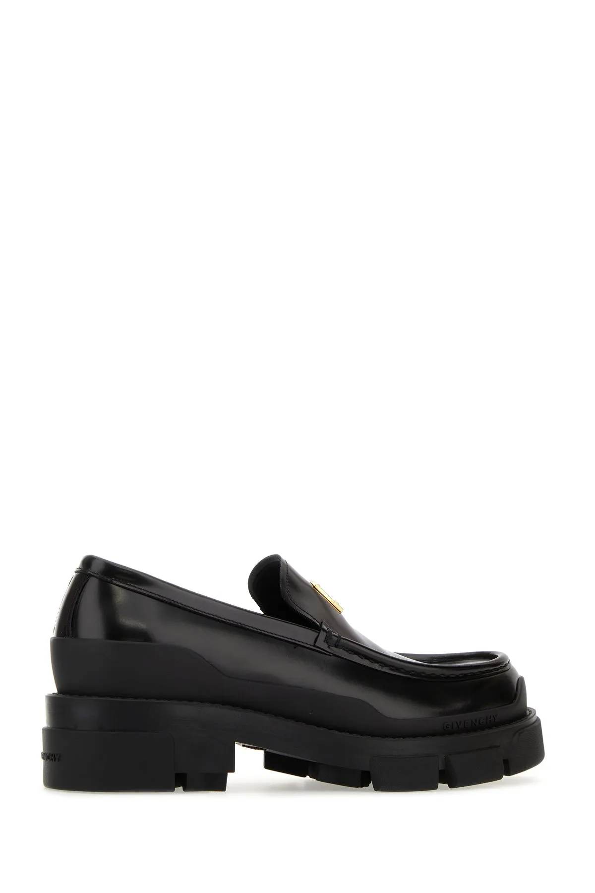 Black leather Terra loafers