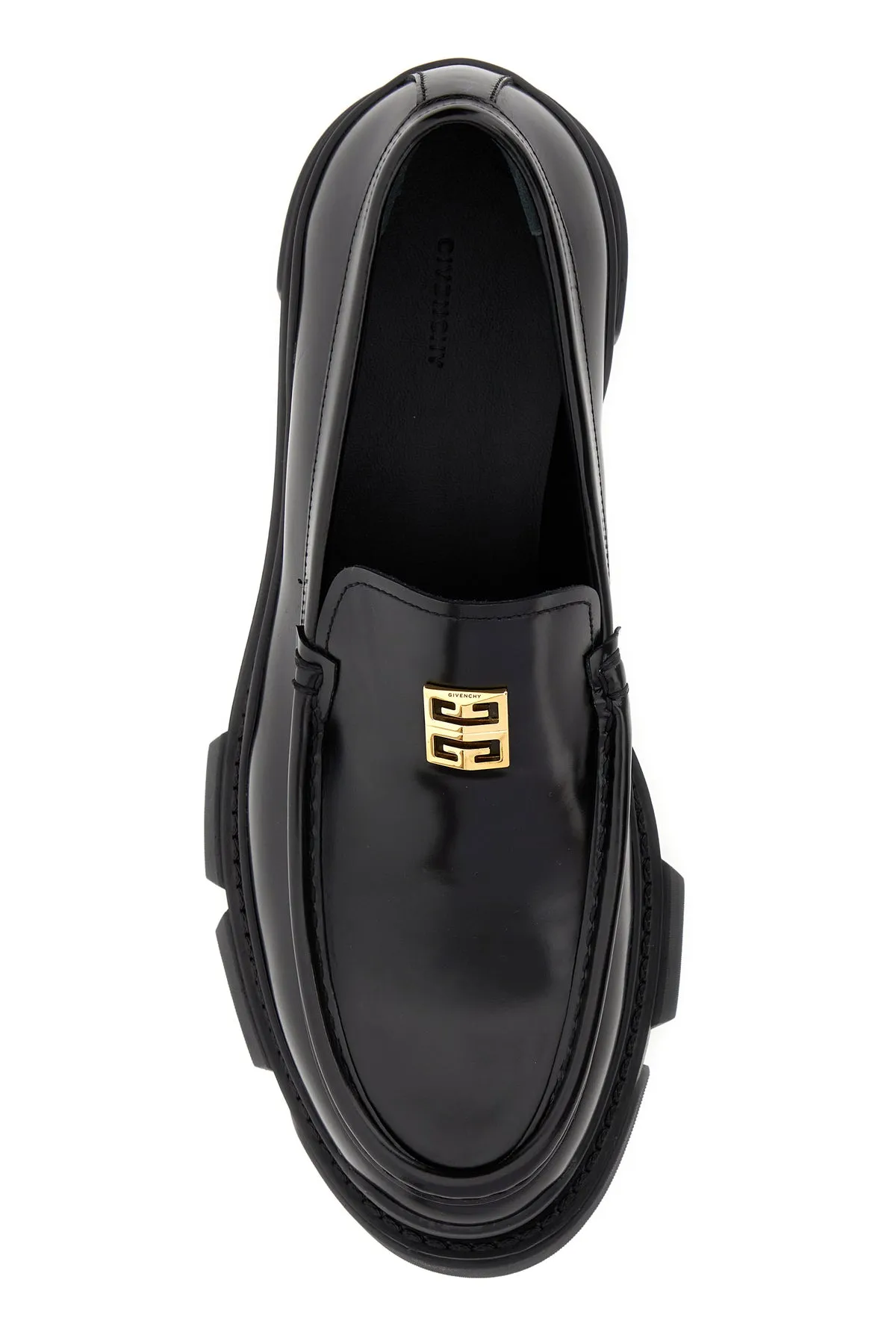 Black leather Terra loafers