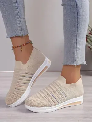 Breathable Mesh Wedge Sneakers