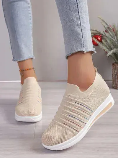 Breathable Mesh Wedge Sneakers