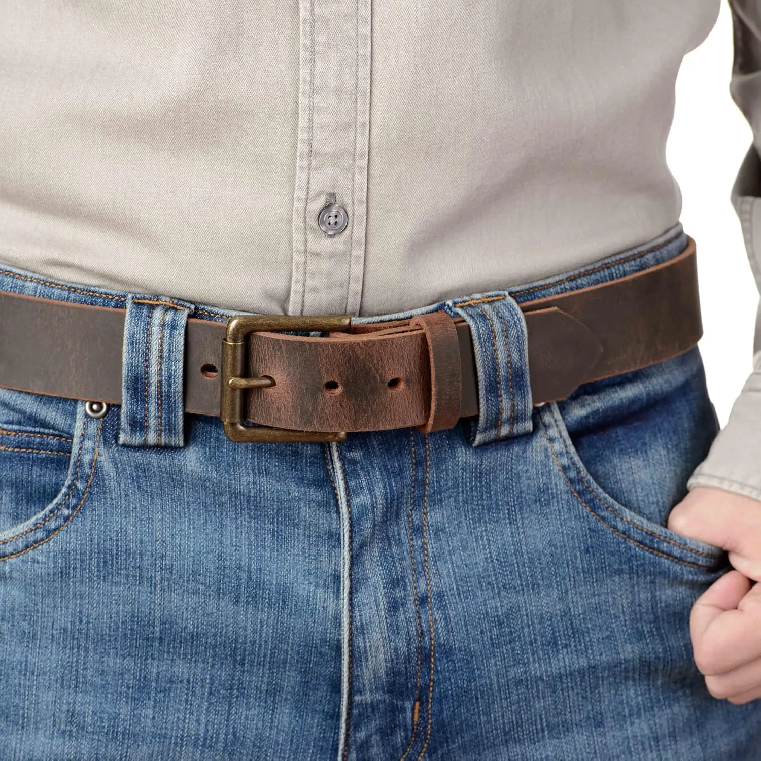 Bullhide Belts Mens USA Made Leather Belt for Casual 1.50" Wide,