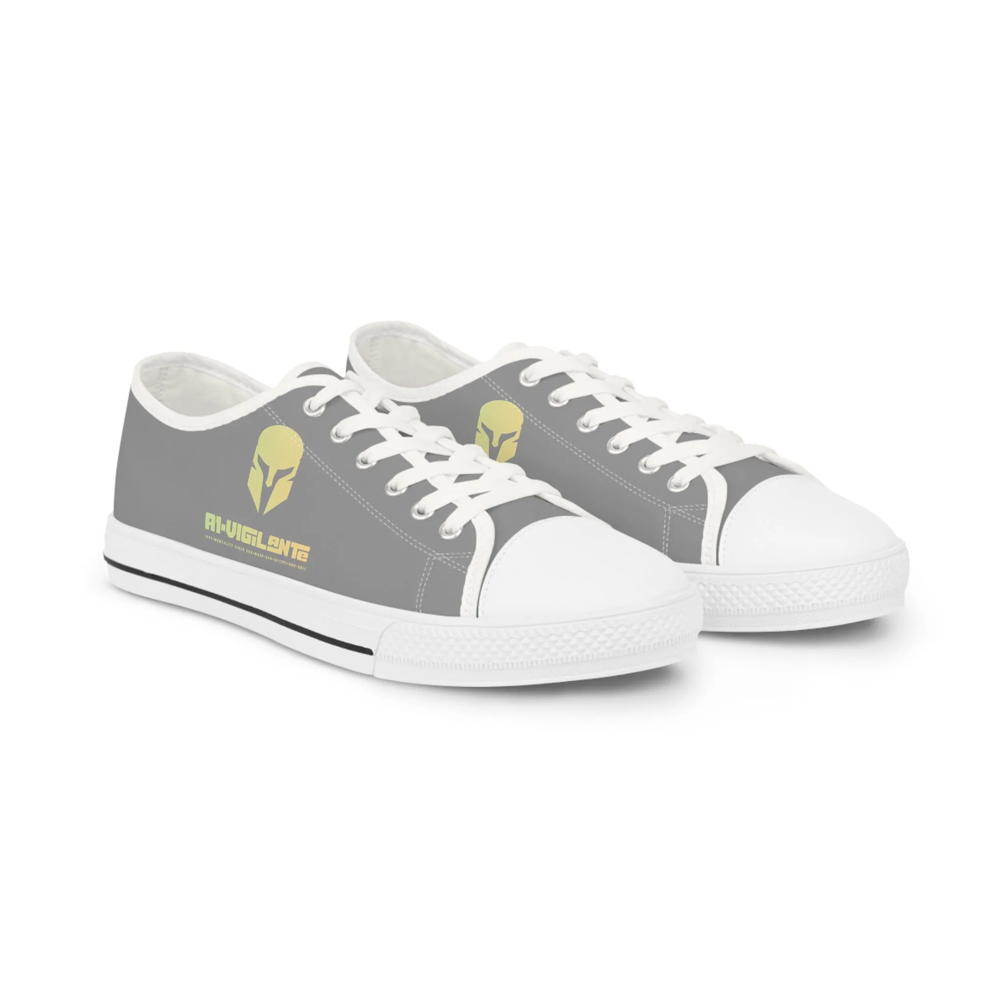 Grey White A1-Vigilante  Men's Low Top Sneakers