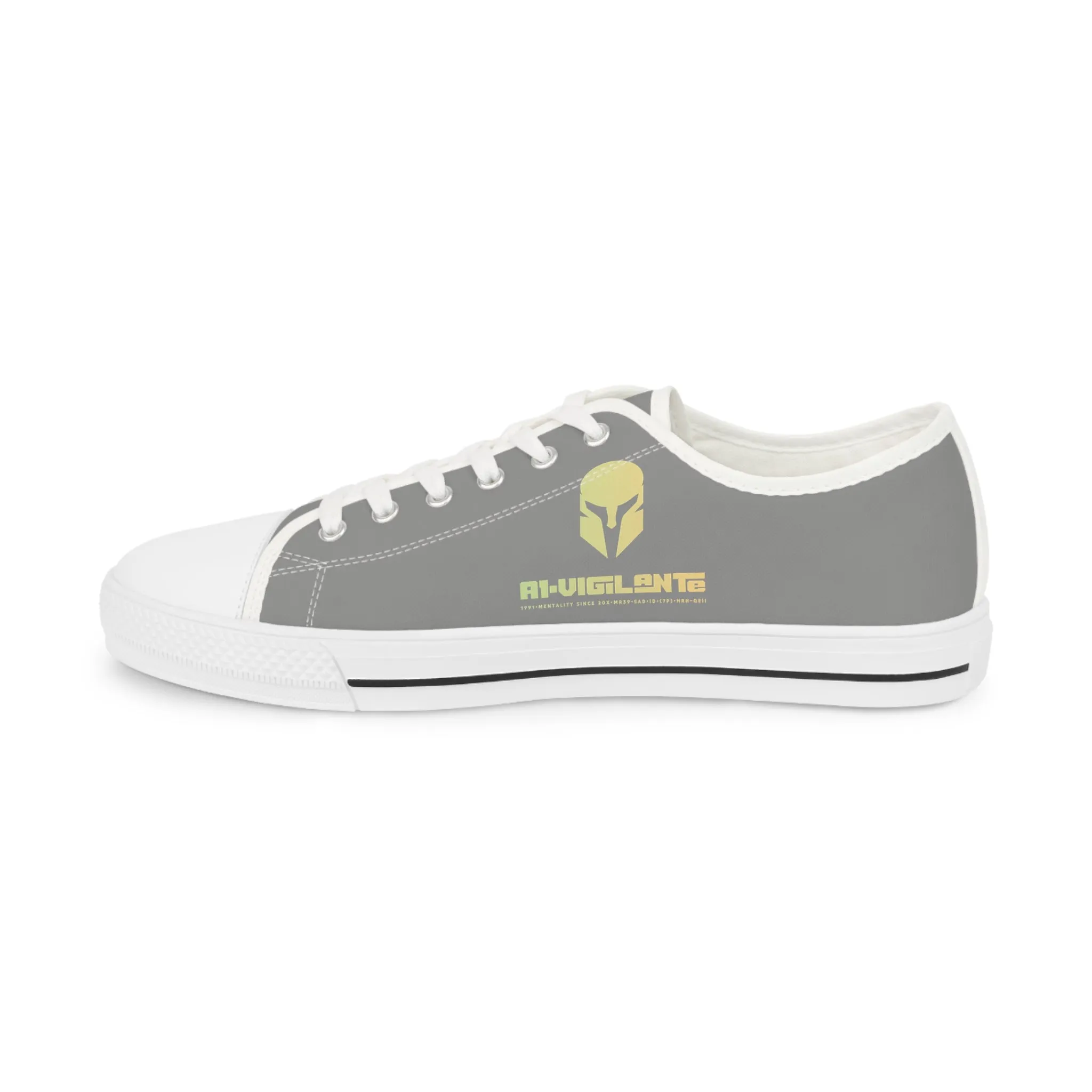 Grey White A1-Vigilante  Men's Low Top Sneakers