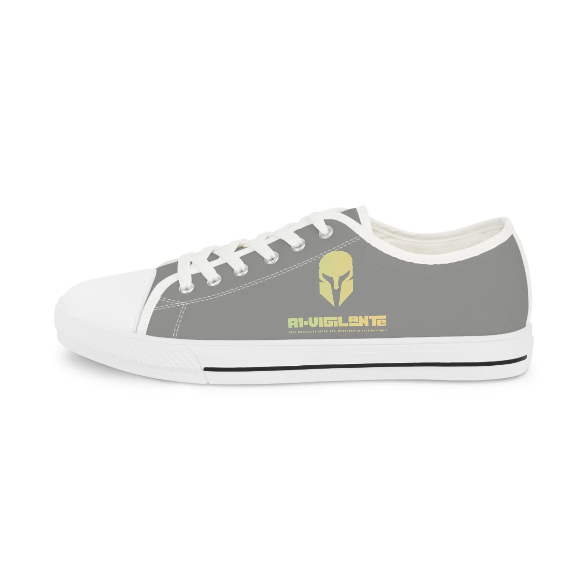 Grey White A1-Vigilante  Men's Low Top Sneakers