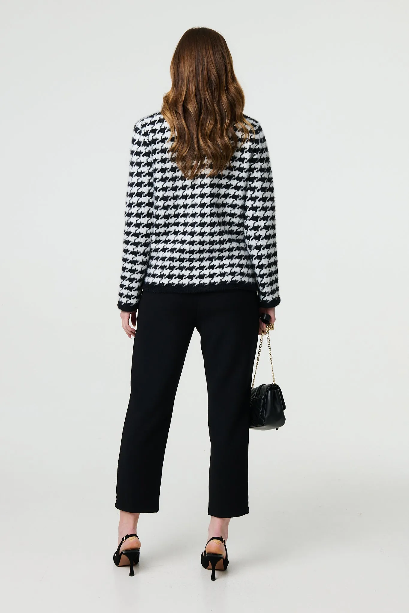 Houndstooth Long Sleeve Cardigan