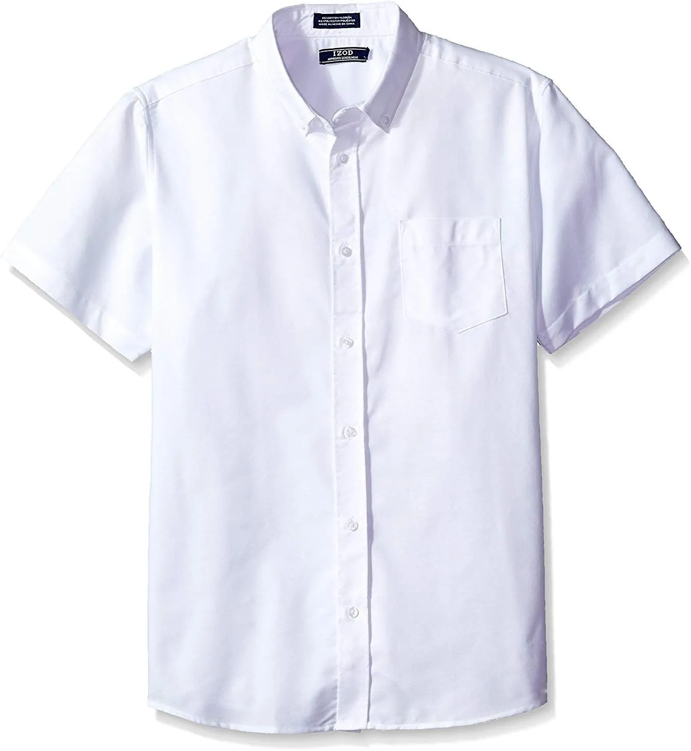 IZOD Uniform Young Men??s Short Sleeve Button-down Oxford Shirt