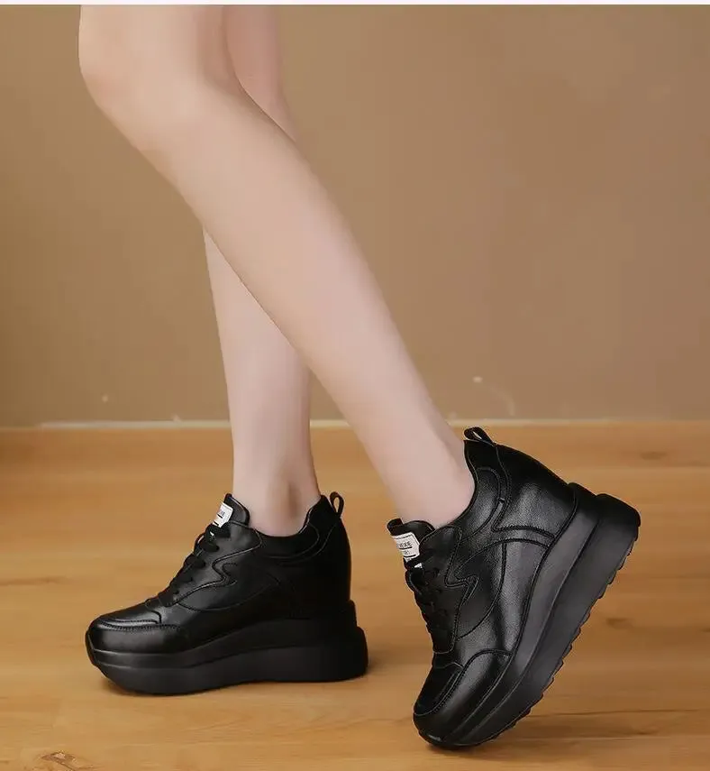 Joskaa 2024 New Black Platform Breathable Sneakers