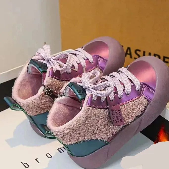 Kids Girls High Top Warm Sneakers New Collection