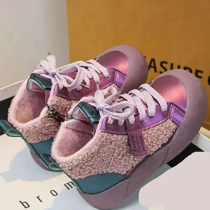 Kids Girls High Top Warm Sneakers New Collection
