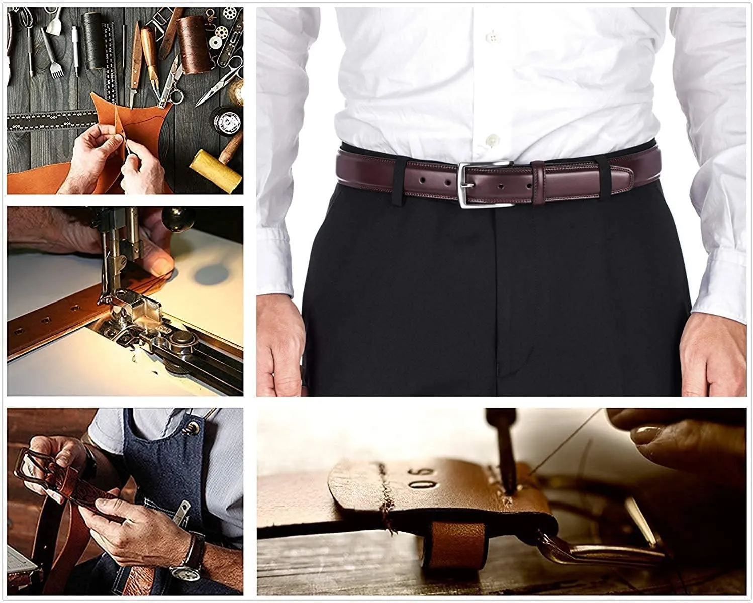 KM Legend Mens Genuine Leather Dress - Classic & Fashion For Work Business And Casual Belt