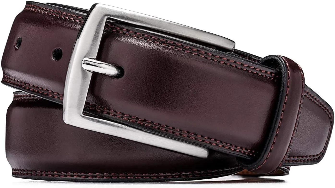 KM Legend Mens Genuine Leather Dress - Classic & Fashion For Work Business And Casual Belt