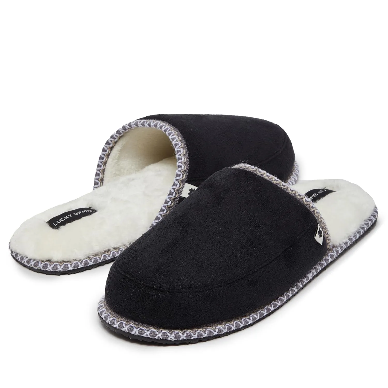Lucky Brand Memory Foam Rubber Sole Scuff Bedroom Slipper - Soft Comfy Men's Slippers - Indoor/Outdoor Mens House Slippers