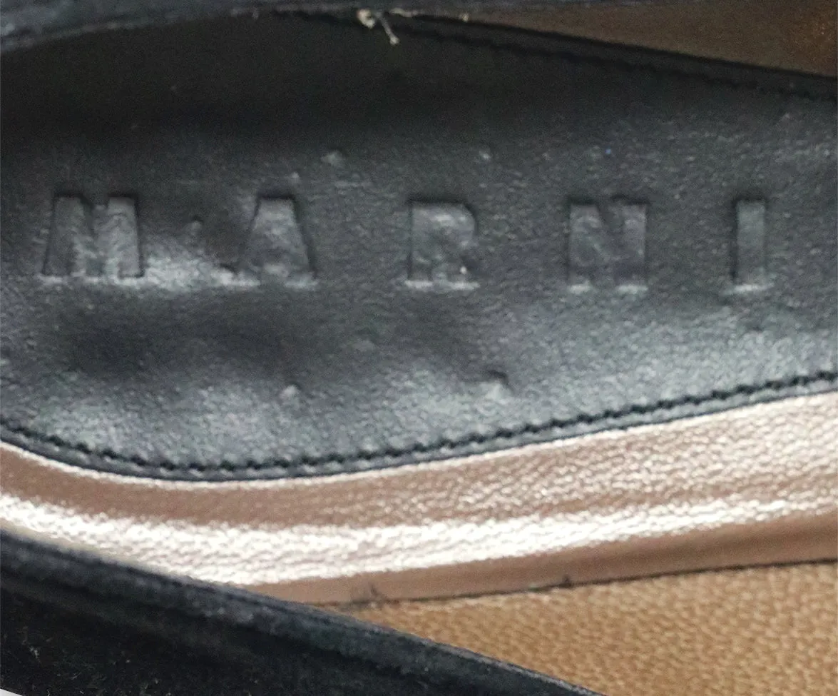 Marni Black Suede & Brown Patent Oxfords sz 10