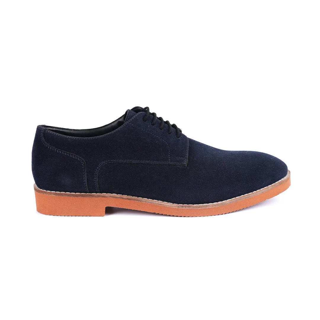 Monkstory Elegance Derby Suede Lace-Ups - Navy Blue