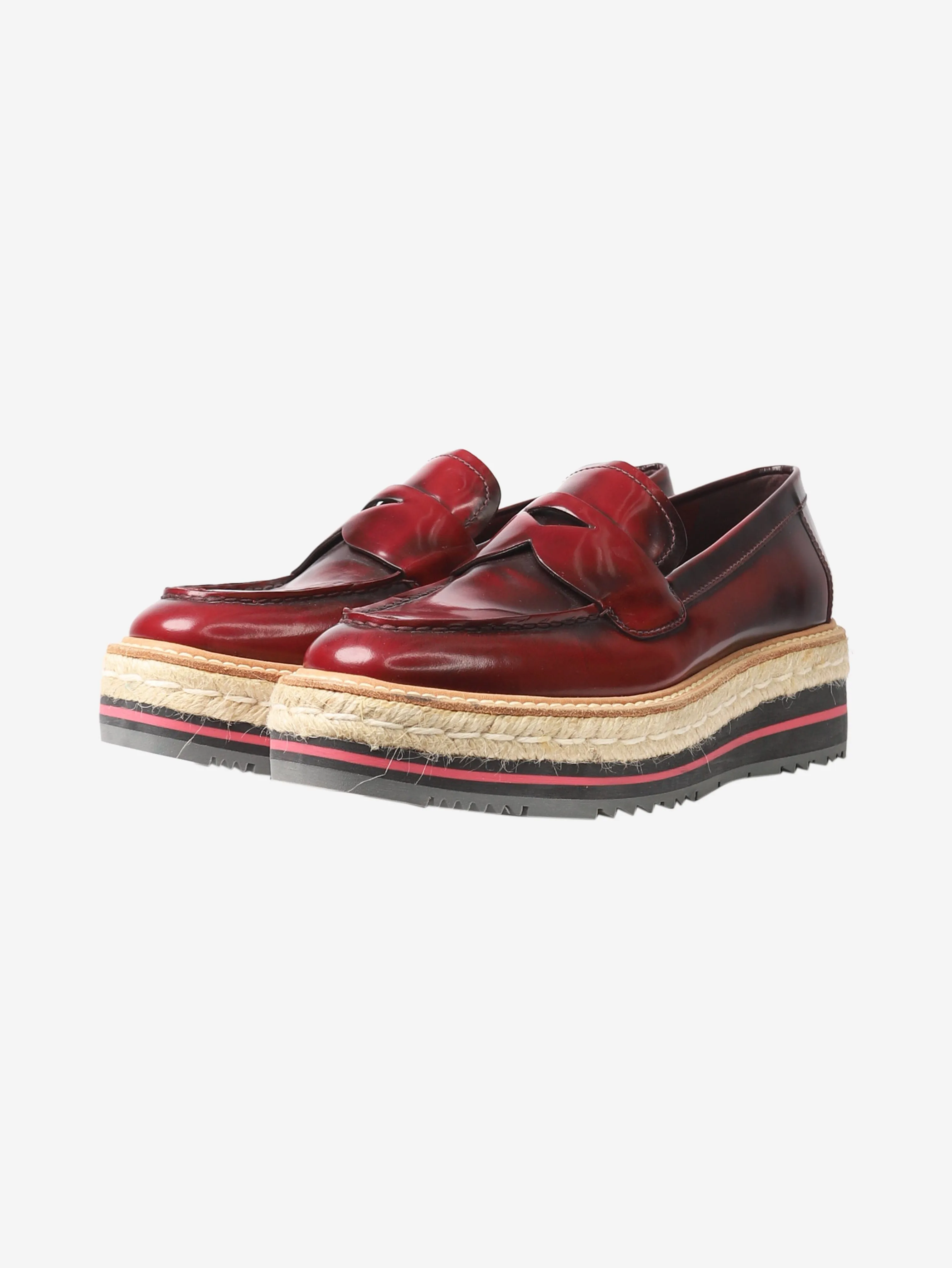 Red platform loafers - size EU 36.5