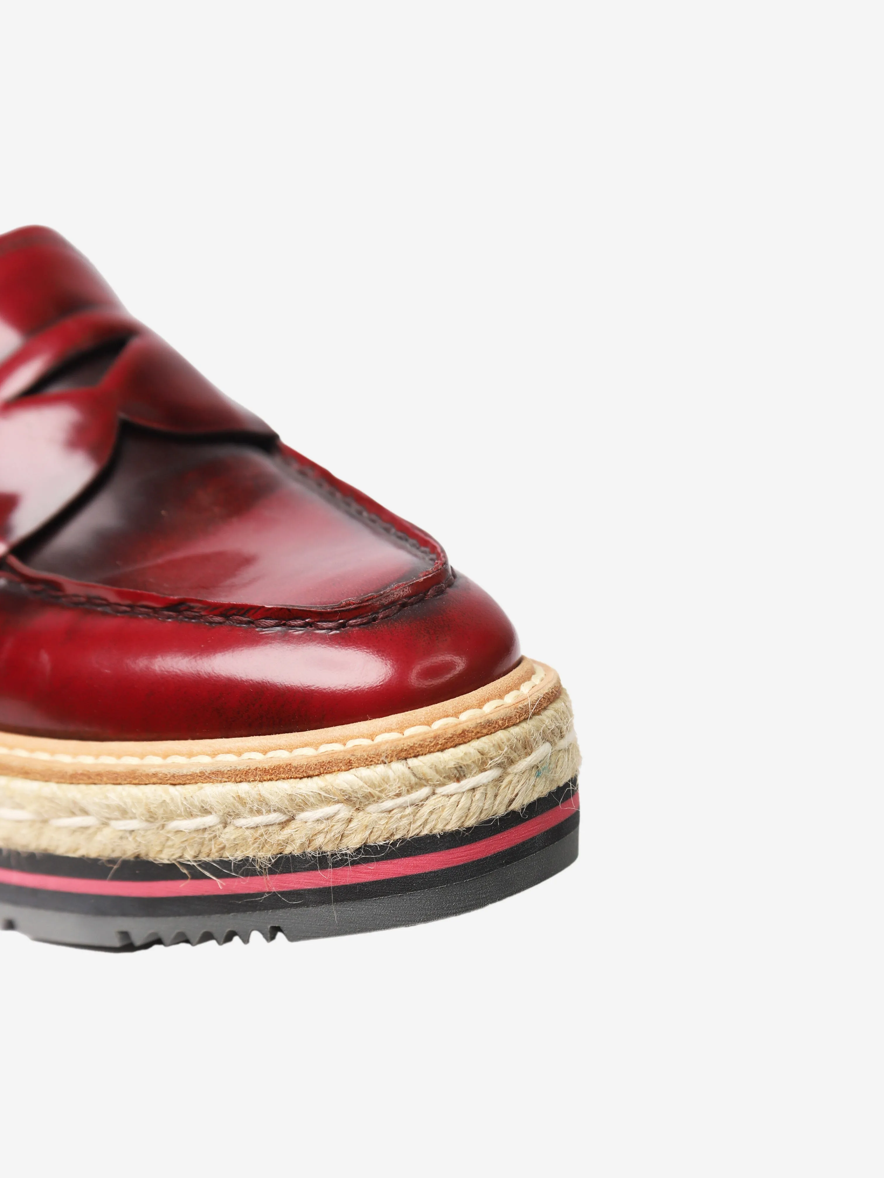 Red platform loafers - size EU 36.5