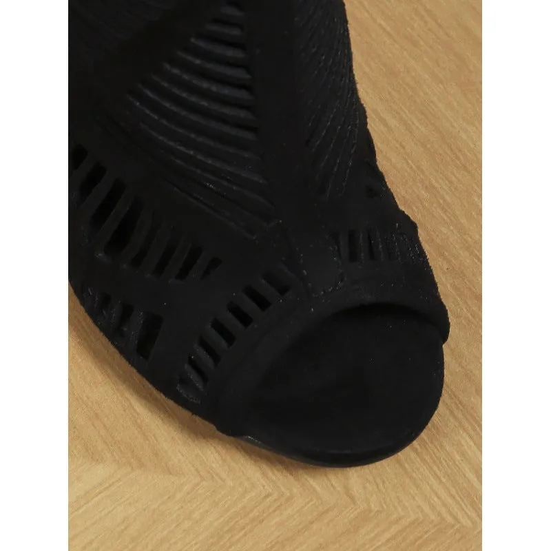 Round Open Toe Laser Hollow Versatile Sandals