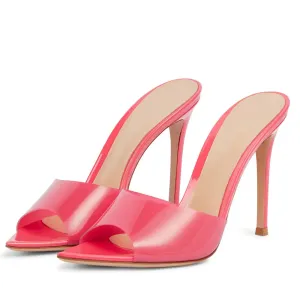Trend4us Women's Chic Open Toe Slip-On Stiletto Sandal Heels