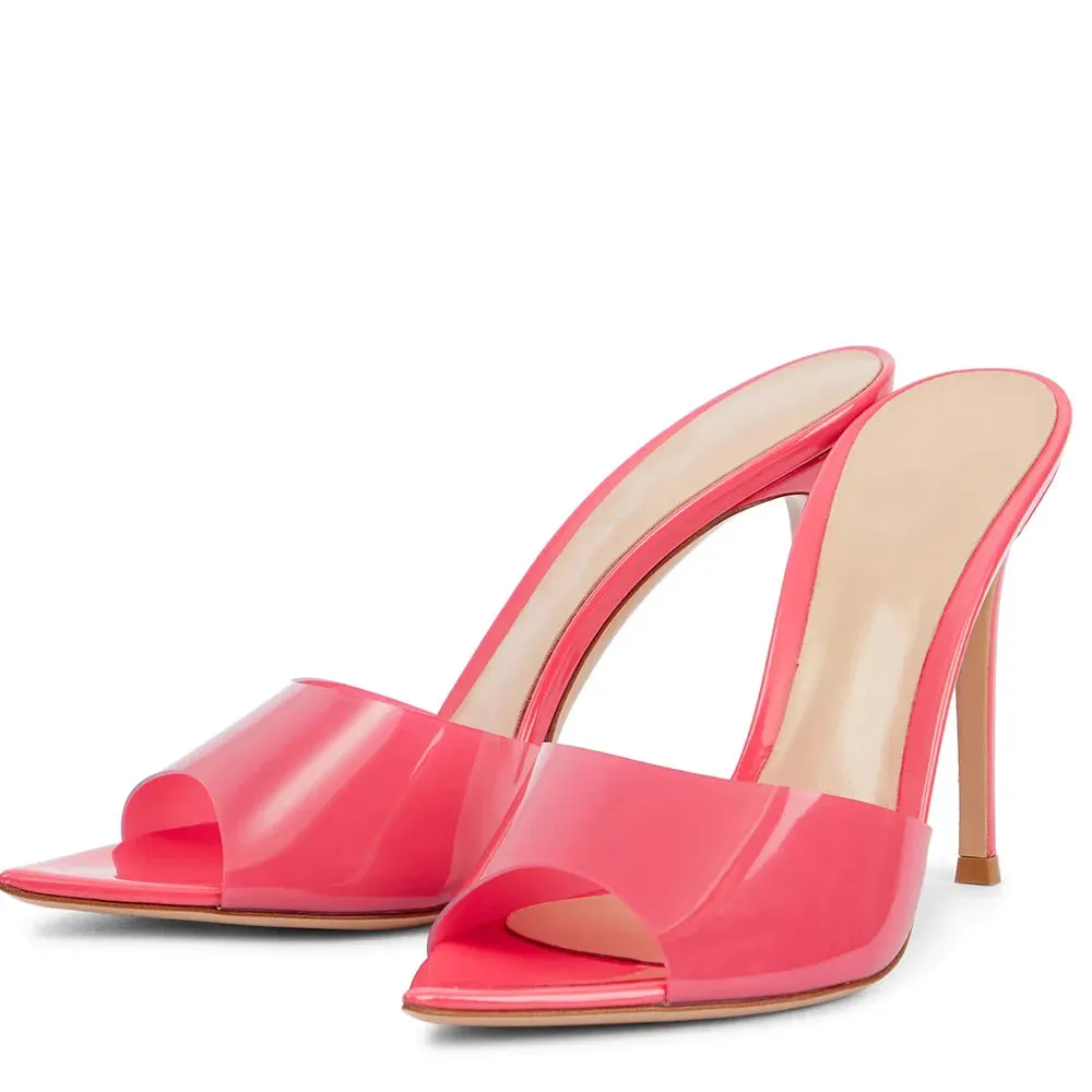 Trend4us Women's Chic Open Toe Slip-On Stiletto Sandal Heels