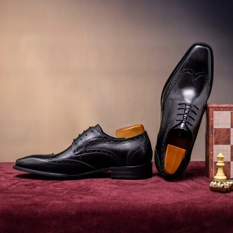 Veltique Elegant Lace Leather Brogues