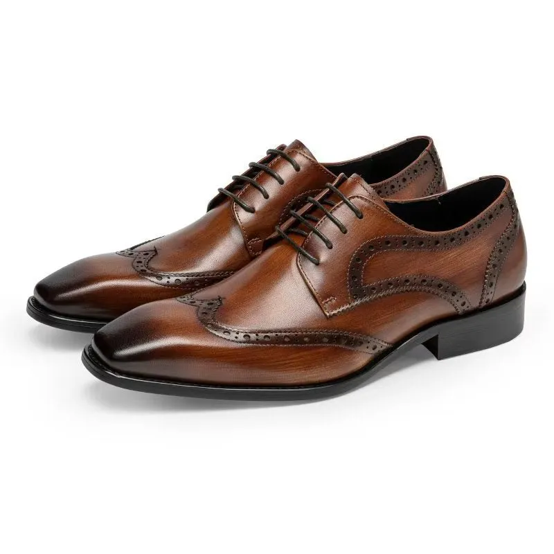 Veltique Elegant Lace Leather Brogues
