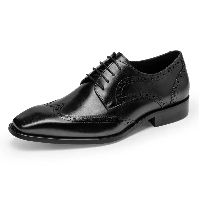 Veltique Elegant Lace Leather Brogues