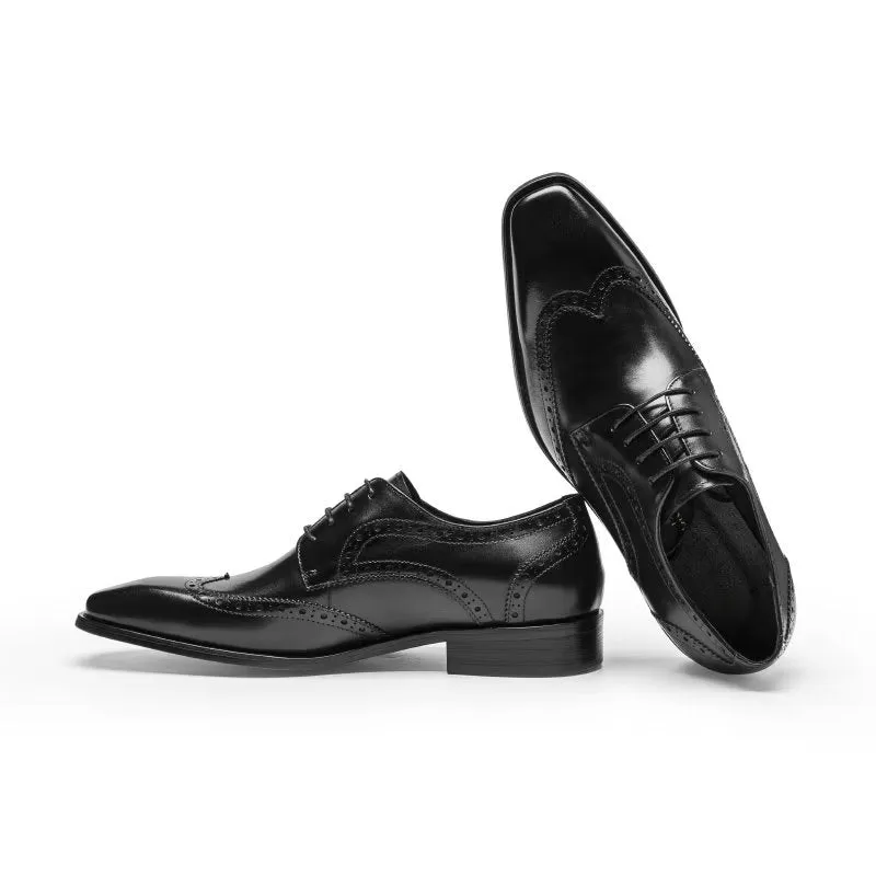 Veltique Elegant Lace Leather Brogues