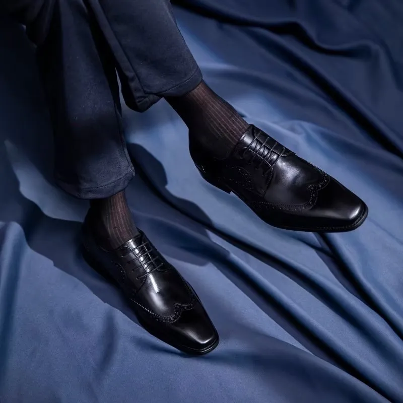 Veltique Elegant Lace Leather Brogues