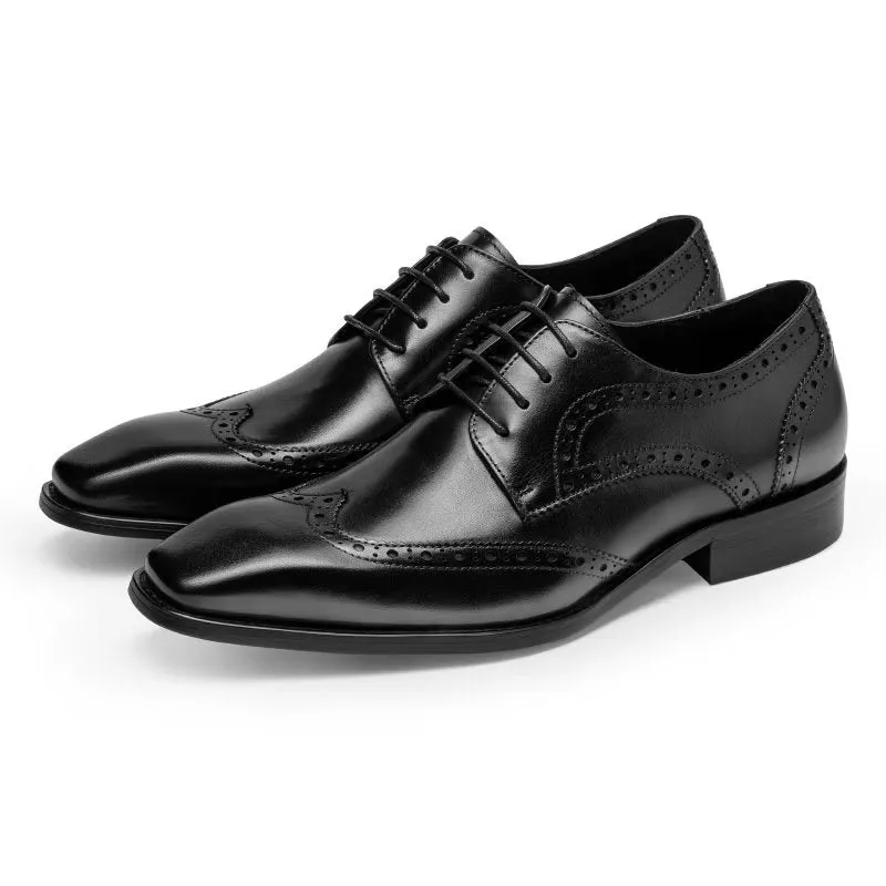 Veltique Elegant Lace Leather Brogues