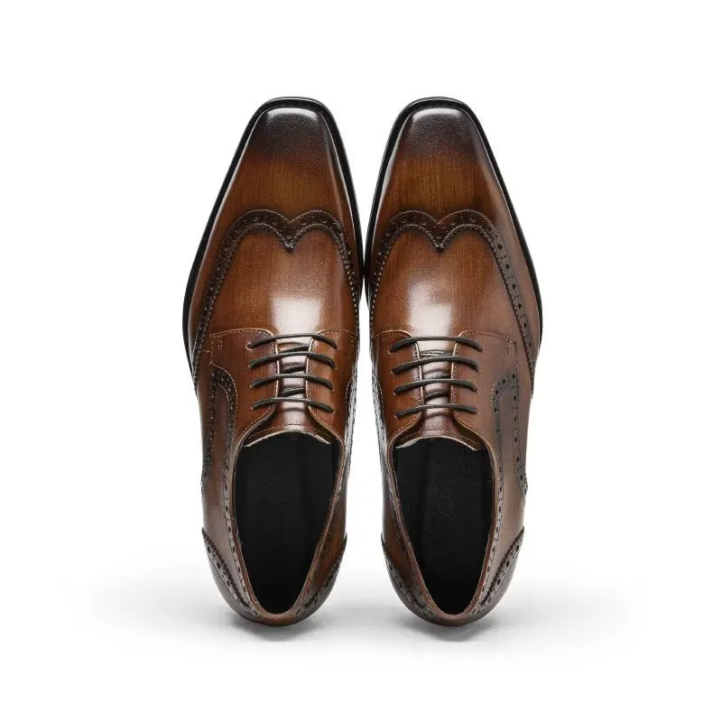 Veltique Elegant Lace Leather Brogues