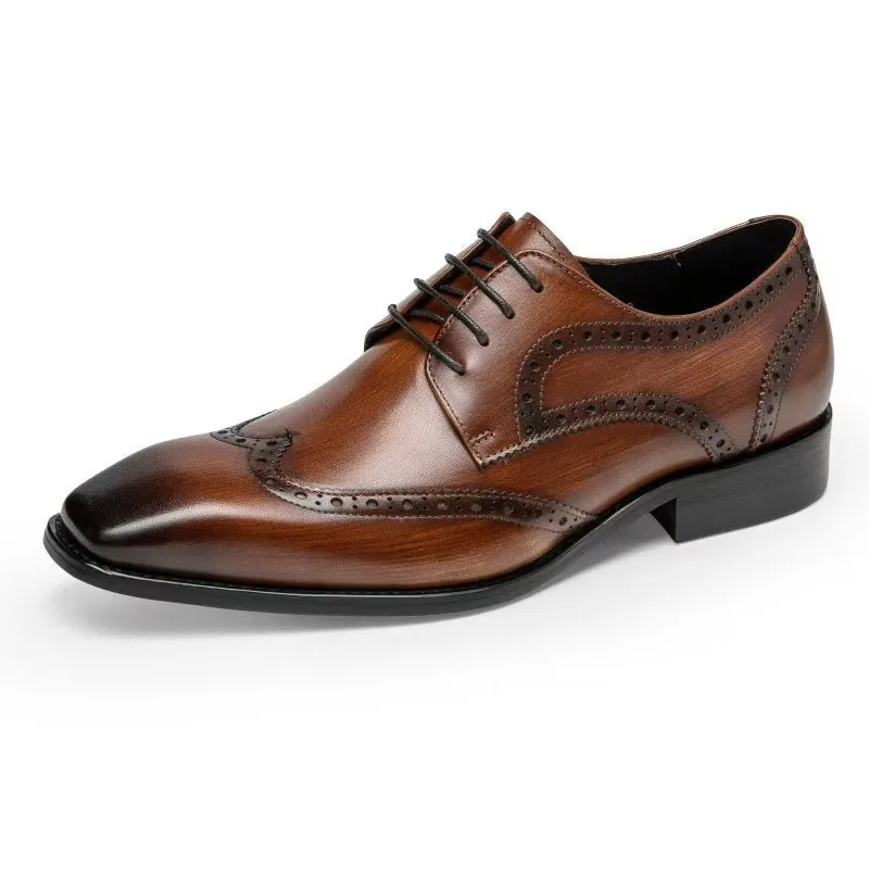 Veltique Elegant Lace Leather Brogues