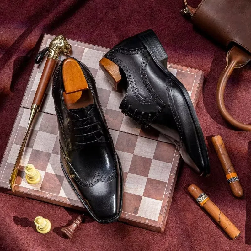 Veltique Elegant Lace Leather Brogues