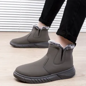 Winter Snow Boots woman V Cutout Shoes Plush Ankle