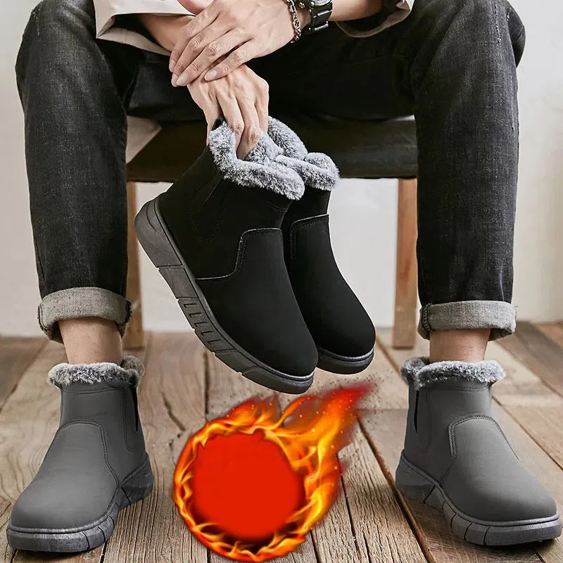 Winter Snow Boots woman V Cutout Shoes Plush Ankle