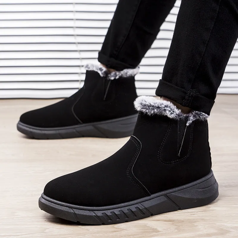 Winter Snow Boots woman V Cutout Shoes Plush Ankle