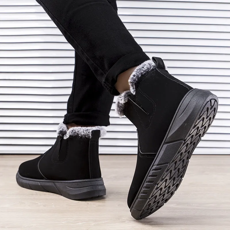 Winter Snow Boots woman V Cutout Shoes Plush Ankle