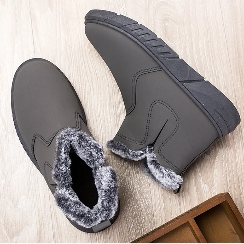 Winter Snow Boots woman V Cutout Shoes Plush Ankle