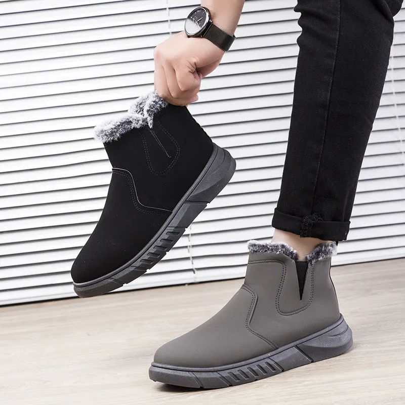 Winter Snow Boots woman V Cutout Shoes Plush Ankle