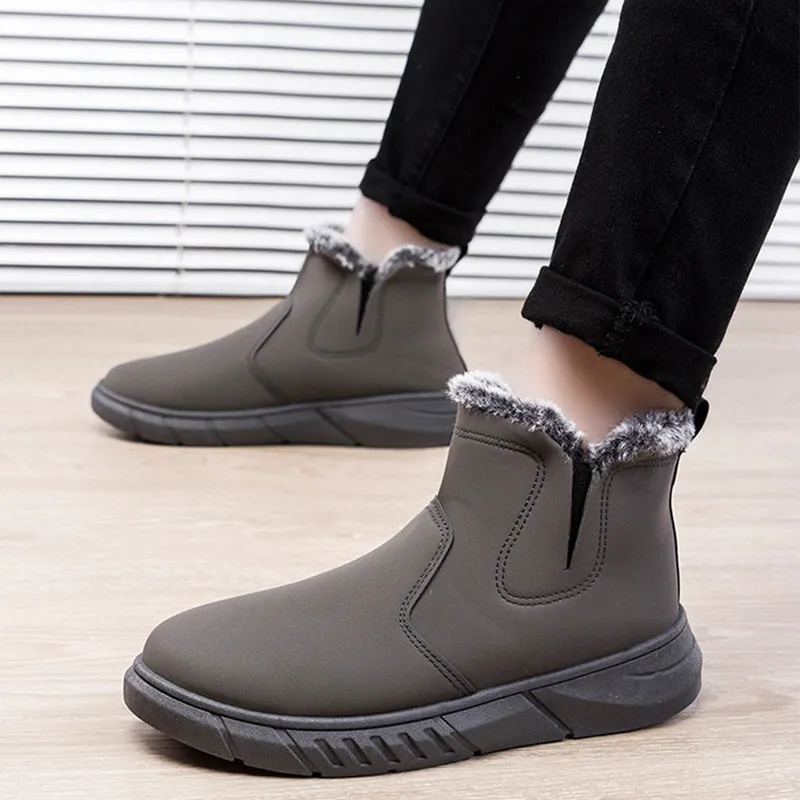 Winter Snow Boots woman V Cutout Shoes Plush Ankle