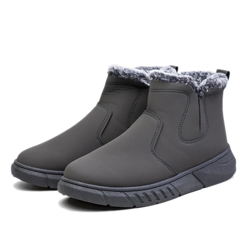 Winter Snow Boots woman V Cutout Shoes Plush Ankle