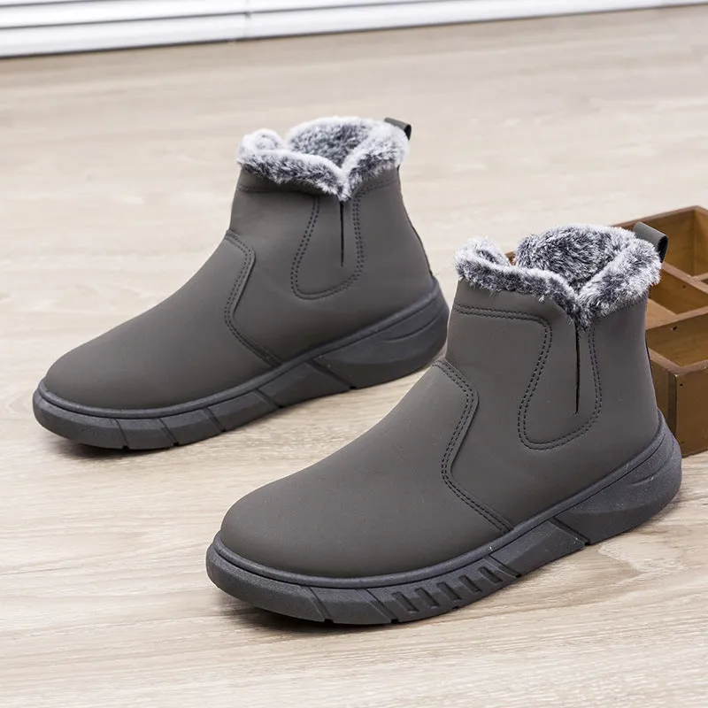 Winter Snow Boots woman V Cutout Shoes Plush Ankle